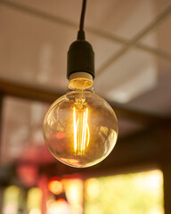 retro luxury interior bulb lighting lamp decor glowing in dark.