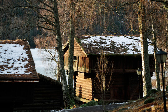 Old traditional house in Norway.  Stabbur. 