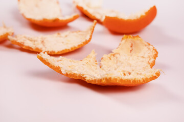 side view of mandarin peel white side up