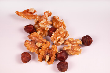 walnuts and hazelnuts around the edges