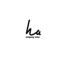 ha initial handwriting logo for identity