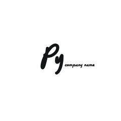 py initial handwriting logo for identity