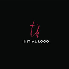 th initial handwriting logo for identity