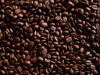 Roasted coffee beans for background