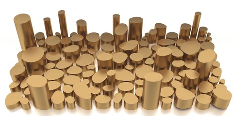 3d illustration of circle background-3d wallpaper white gold