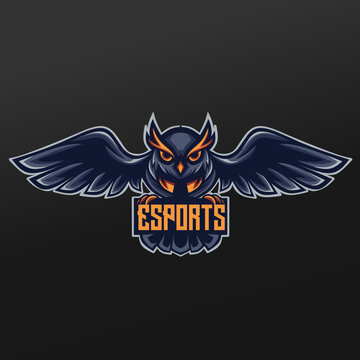 Owl Night Mascot Sport Illustration Design for Logo Esport Gaming Team Squad