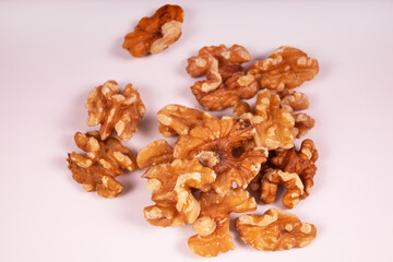 top view of a bunch of peeled walnuts