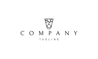 Vector logo on which an abstract image of the moon in a circle from which a tree grows.