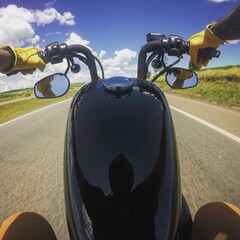 motorcycle in the sky