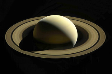 Saturn and its main rings. Retouched image. Elements of this image furnished by NASA