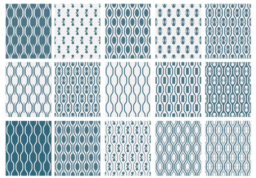 set of geometry seanless vector patterns for wallpaper, wrapping paper, fabric and backgrounds