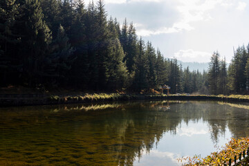 Naklejka premium Various views of the Tani Jubaar Lake, Narkanda