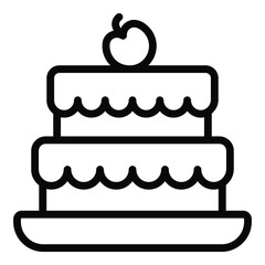cake vector outline icon. Modern thin line symbols. Collection of traditional elements.
