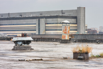 The territory and buildings of a large factory in Moscow. Russia - 408115580