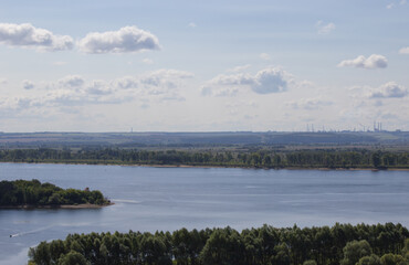 View of the river on the horizon production city