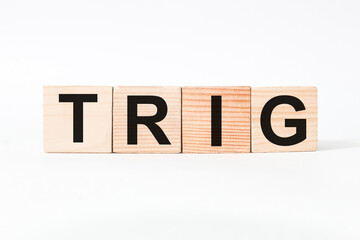 wooden cubes with text TRIG. the medicine. medical concept