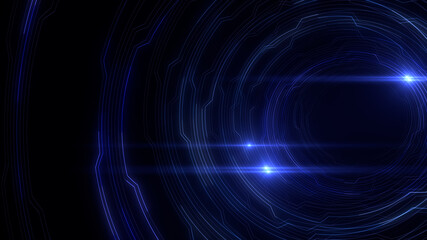 Digital Circuit Tunnel Network Technology internet data 3D illustration.