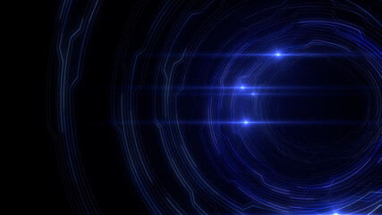 Digital Circuit Tunnel Network Technology internet data 3D illustration.