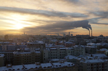 Moscow: sunset over the city