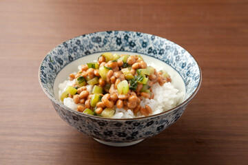 野沢菜納豆ご飯