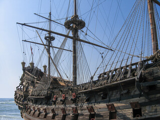 faithful reproduction of an ancient galleon, used for the film Pirates of the Caribbean
