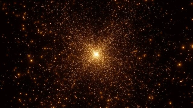 Abstract motion background shining gold particles. Shimmering glittering particles fly in the air. Video animation Ultra HD 4K 3840x2160