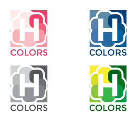 H Colorful Letter Modern Logo Design Concept