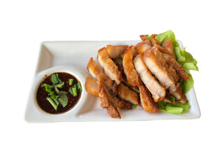 Fried pork with fish sauce.