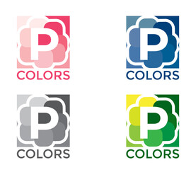 P Colorful Letter Modern Logo Design Concept