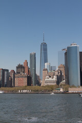 Fototapeta na wymiar New York Downtown Manhattan Financial District skyline