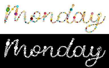 デコレーション文字　Monday　切り抜き