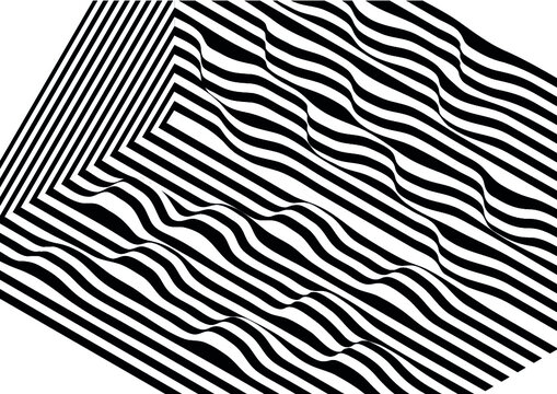 Zebra lines going geometric. Waves, black and white vibes, distortions. Fun graphics. Good times. 