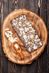 Handmade chocolate with almonds