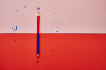 Pencils showing at parts of the world, stationery