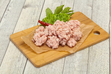 Homemade pork minced meat for cooking