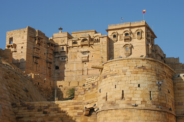 Murallas de la ciudad fortificada de Jaisalmer en Rajastán, India
