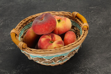 Sweet ripe tasty flat peach