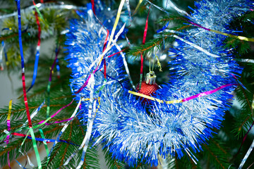 New Year's rain on the Christmas tree