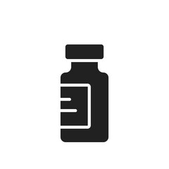 vaccine bottle icon. medical and pharmaceutical design element. isolated vector medicament symbol
