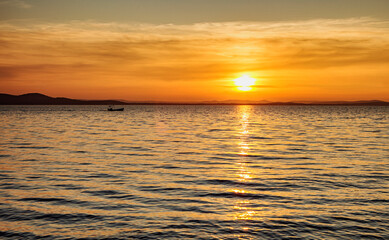 Orange Sunset Above the Ocean
