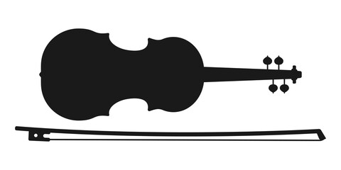 Violin icon. Music instrument silhouette. Vector illustration. © metelsky25