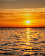 Orange Sunset Above the Ocean