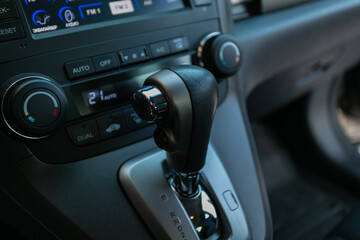 Car control panel. Front view.
