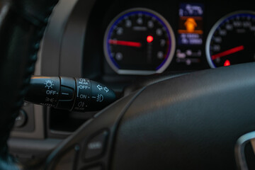 Fototapeta na wymiar Car control panel. Front view. 