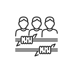 Illegal immigrants color line icon. Editable stroke.