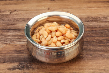 White beans kidney in the bowl