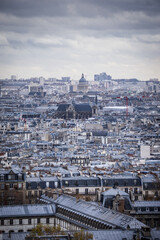 Paris skyline on a cloudy day view from Sacre Coeur