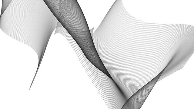 Constructivist grid abstract.

Black curving lines flowing around each other like a Naum Gabo sculpture.