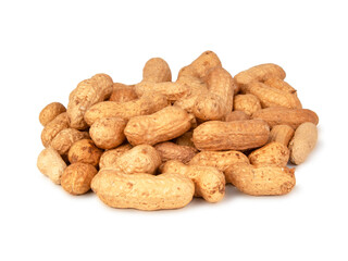 Group of peanuts dry isolated on the white background