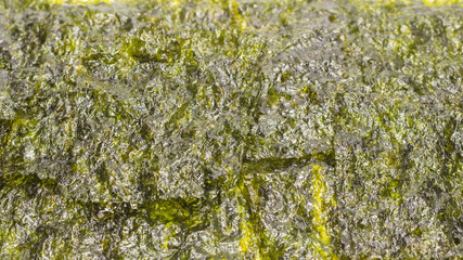 Nori seaweed as a background. Top view.